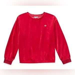 Juicy Couture Sweatshirt Girls Pink Velour Pullover Long Sleeve Sz Small (7/8)